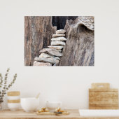 Poster pierre et bois (vertical) (Cuisine)