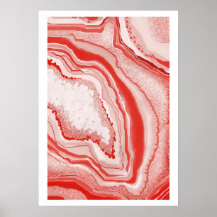Poster Pierre gemme rose de corail de Geode d'agate