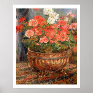 Poster Pierre géraniums de Renoir un dans un bassin de