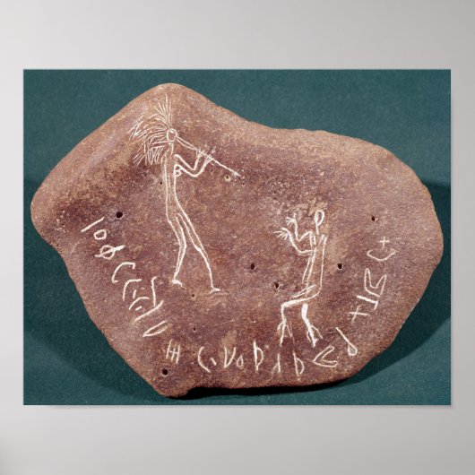Poster Pierre inscrite avec une danseuse (Devant)