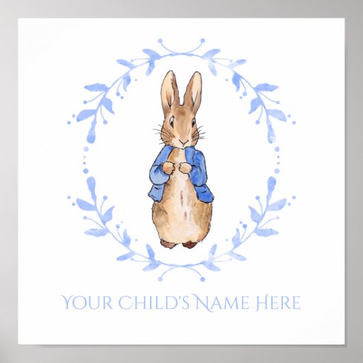 Poster Pierre Lapin avec personnalisation du nom de l'enf (Devant)