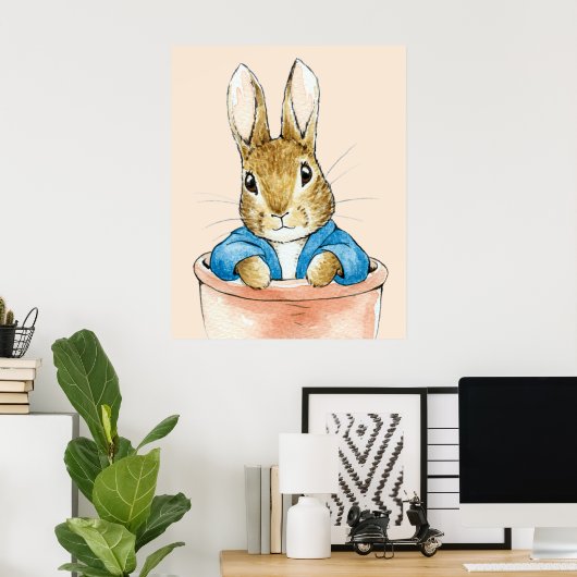 Poster Pierre le Lapin Assis dans un Pot (Bureau à domicile)