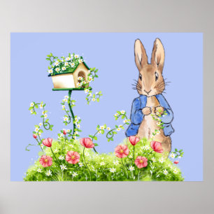 Poster Pierre le lapin dans son jardin