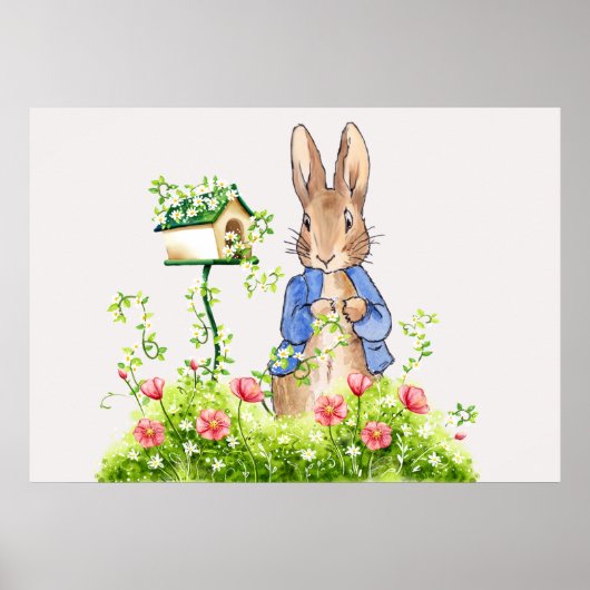 Poster Pierre le lapin dans son jardin (Devant)