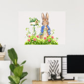 Poster Pierre le lapin dans son jardin (Bureau à domicile)