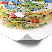 Poster Pierre le Lapin mangeant des carottes (Coin)