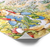 Poster Pierre le Lapin mangeant une carotte   (Coin)