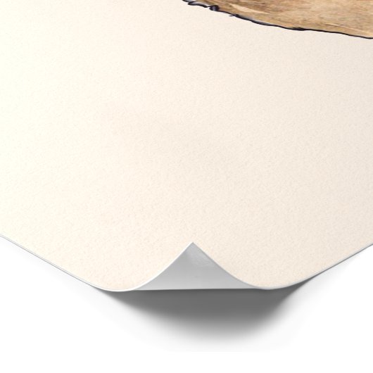 Poster Pierre le Lapin sur fond beige (Coin)