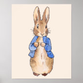 Poster Pierre le Lapin sur fond beige (Devant)