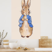 Poster Pierre le Lapin sur fond beige (Cuisine)