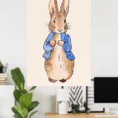Poster Pierre le Lapin sur fond beige (Bureau à domicile)