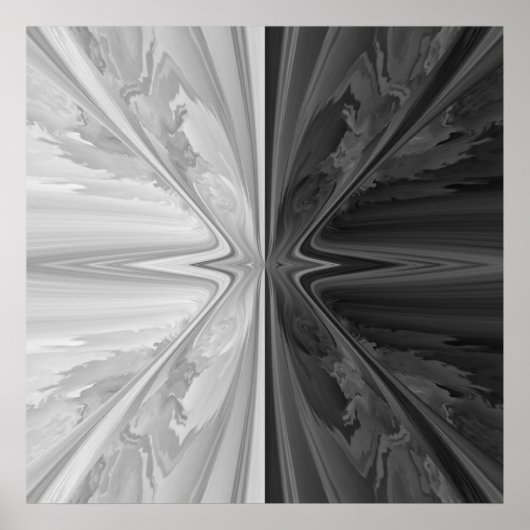 Poster Pierre noire et Marbre blanc Ying Yang (Devant)