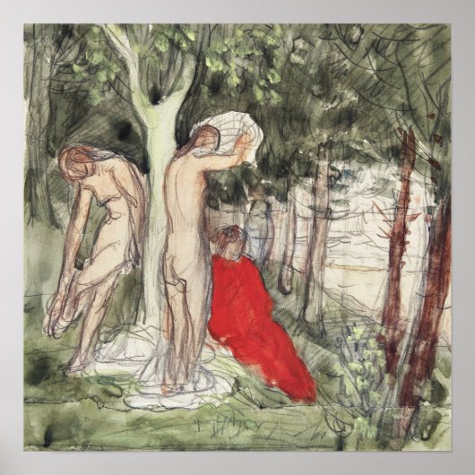 Poster Pierre Puvis de Chavannes Bathers Moderniste (Devant)