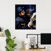 Poster Pierre Renoir - Claude Monet Lire un journal (Bureau à domicile)