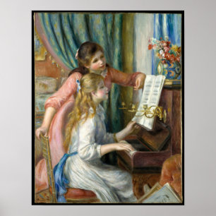 Poster Pierre Renoir - Jeunes filles au piano