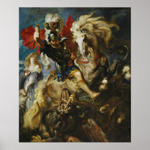 Poster Pierre Rubens  St George combat le dragon