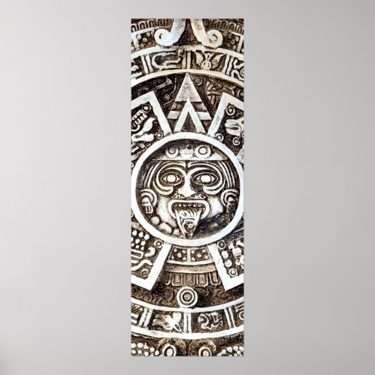 Poster Pierre sculptée Mayan Aztec MesoAmerican Sun Calen (Devant)