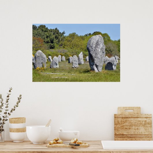 Poster Pierres debout à Carnac en France (Cuisine)