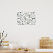 Poster Pierres en motif feuille et fleur (Cuisine)