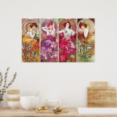 Poster Pierres et fleurs précieuses, Alphonse Mucha (Cuisine)