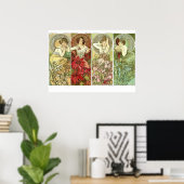 Poster Pierres précieuses Art Nouveau par Alphonse Mucha (Bureau à domicile)