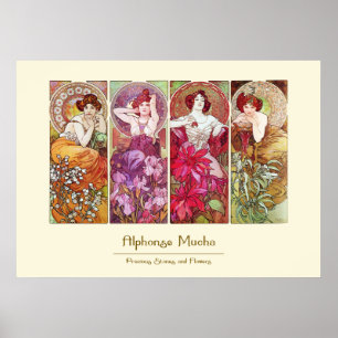 Poster Pierres précieuses et fleurs, Alphonse Mucha