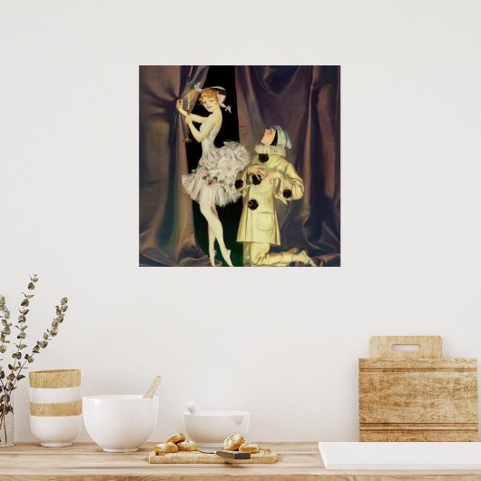 Poster "Pierrot and Columbine" par FX Leyendecker (Cuisine)