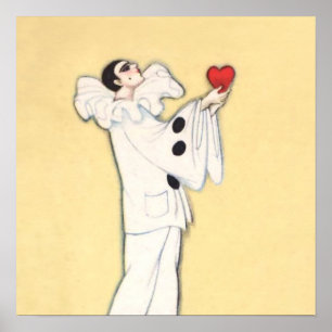 Poster Pierrot au cœur rouge de Sophia Chiostri
