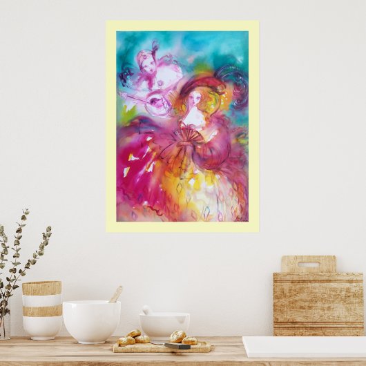 Poster Pierrot et Arlecchina (Cuisine)