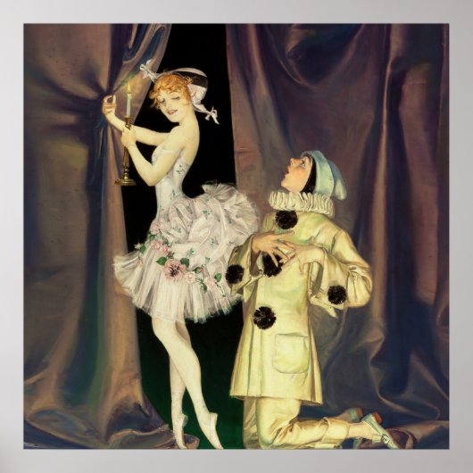 Poster « Pierrot et Columbine » par FX Leyendecker (Devant)