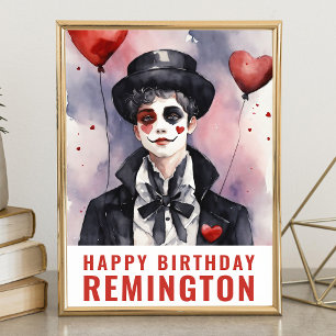 Poster Pierrot noir et blanc