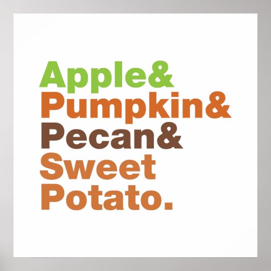 Poster Pies de vacances ~ Fête Noël Thanksgiving Noël (Devant)