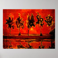 Piet Mondrian art, Arbres de la Géine à Moonrise