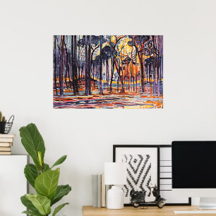 Poster Piet Mondrian, Bois près d'Oele,