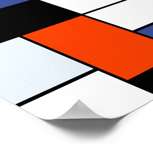 Poster Piet Mondrian Composition A - Art Moderne Abstrait (Coin)