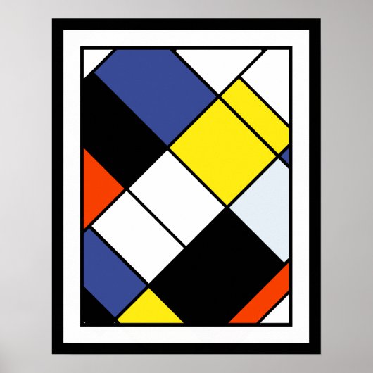 Poster Piet Mondrian Composition A - Art Moderne Abstrait (Devant)