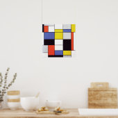 Poster Piet Mondrian Composition Art Abstrait Géométrique (Cuisine)