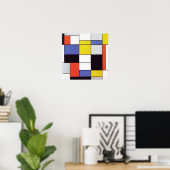Poster Piet Mondrian Composition Art Abstrait Géométrique (Bureau à domicile)
