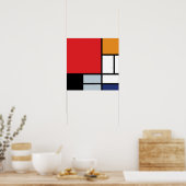 Poster Piet Mondrian - Composition avec un grand plan rou (Cuisine)
