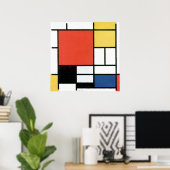 Poster Piet Mondrian Composition Géométrie d'art Abstrait (Bureau à domicile)
