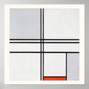 POSTER : PIET MONDRIAN : GRIS - ROUGE 1935