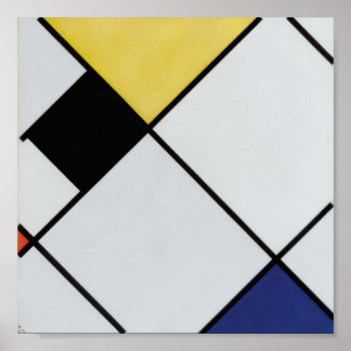Poster Piet Mondrian Lozenge Composition Peinture