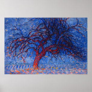 Poster Piet Mondrian Peinture de l'arbre rouge