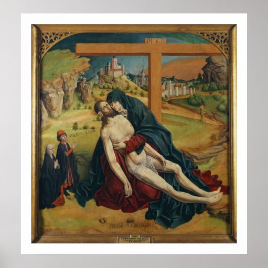 Poster Pieta avec deux donateurs (huile sur panneau) (Devant)