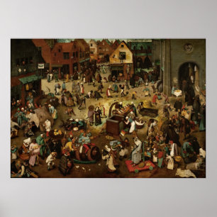 Poster PIETER BRUEGEL - Combat entre le carnaval et prêté