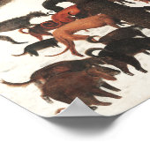 Poster Pieter Bruegel Hunters dans l'art de la neige (Coin)