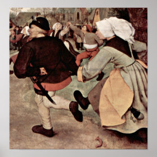 Poster Pieter Bruegel l'aîné - la danse rurale
