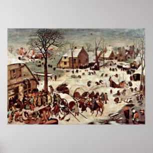Poster Pieter Bruegel l'aîné - recensement à Bethlehem