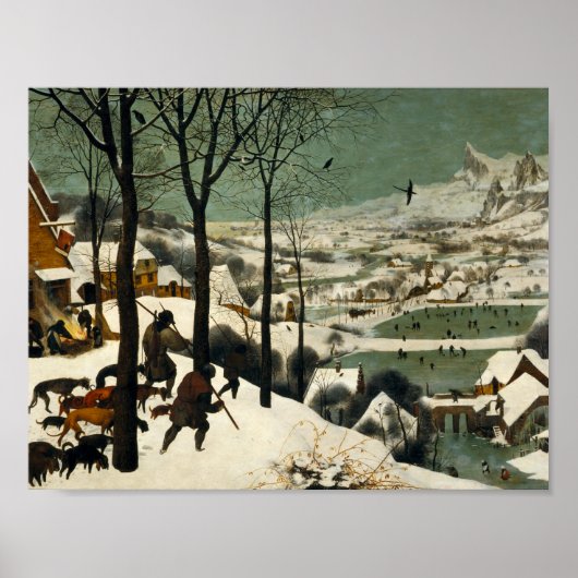 Poster Pieter Bruegel l'Ancien - Chasseurs dans la neige (Devant)