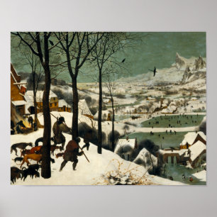 Poster Pieter Bruegel l'Ancien - Chasseurs dans la neige